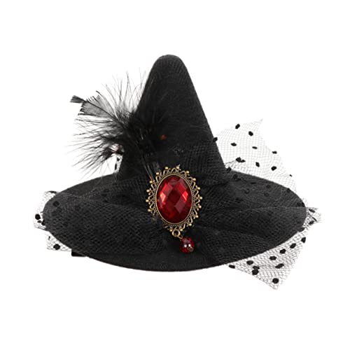 VILLFUL Halloween Hexenhut Haarclip Kompakt Leicht Haarschmuck für Kostümparty Cosplay Festival Karneval Vielseitig Passend für Haarfarben und Typen als für von VILLFUL