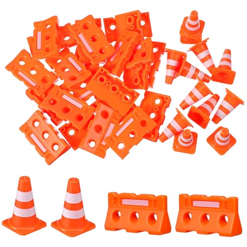 VILLFUL Mini-verkehrsschilder Spielzeug Mini-verkehrskegel Aus Kunststoff Für Junge Mädchen Pädagogisches Lernspielzeug Verkehrs-Spielzeug Für Früherziehung von VILLFUL