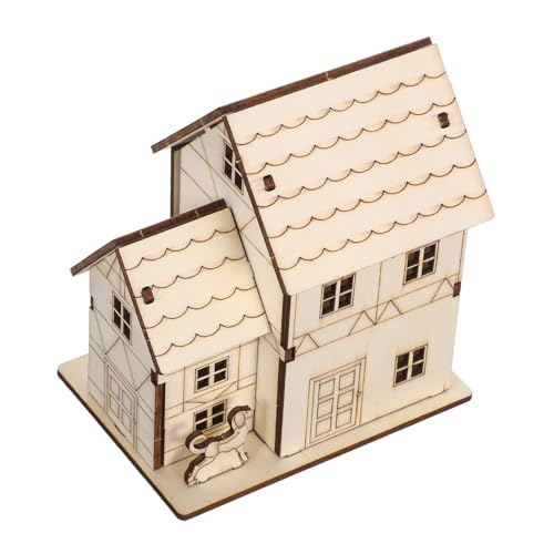 VILLFUL Miniatur Holzvilla Bausatz mit Led-licht DIY Puzzle Holzhaus Modell Natürliche Holzoberfläche Innovatives Montageset für Erwachsene und Dekoratives Architekturmodell für Zuhause von VILLFUL