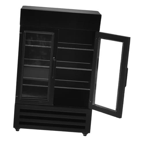VILLFUL Miniatur Kühlschrank Modell Dekorative Miniatur Küchengeräte für Puppenhaus und DIY Projekte Schwarz Ergänzung für Miniaturszenen und Fotodekorationen von VILLFUL