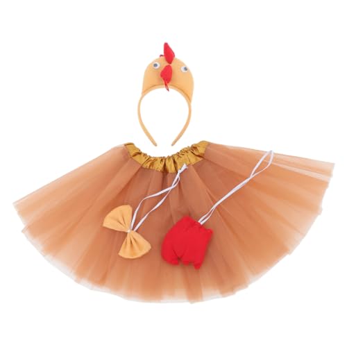 VILLFUL Set Osterparty Verkleidung Tierkostüm Kinder Hühnerkostüm Hühner Halloweenkostüm Hühnerkostüm Accessoires Tierverkleidung Bauernhoftier Stirnbänder Schwanzkostüm von VILLFUL