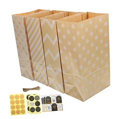 VILLFUL Teiliges Kraftpapier Geschenkbeutel mit Aufklebern Kleine Papiertüten für Party Süßigkeiten Kekse Snacks für Feiertagsdeko und Geschenkverpackung von VILLFUL