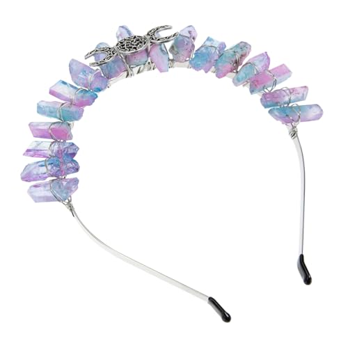 VILLFUL Tiara für Damen Handgefertigtes Dreifaches Mond Crown Design Natürlicher Schmuck für Party Hochzeit Fotografie und Besondere Anlässe Stilvolles Haaraccessoire von VILLFUL