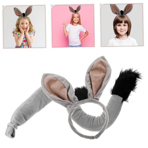 VILLFUL Tierkostüm Set mit Verstellbarem Esel Ohren Haarreif und Realistisch Gestaltetes Animal Cosplay Zubehör für Erwachsene für Halloween Weihnachten und Karneval von VILLFUL