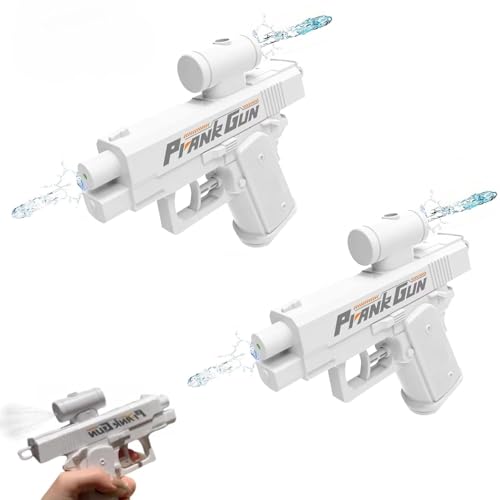 2Pcs Prank Water Gun,Prank Two-Way Water Gun for Adults,Prank Reverse Prank Surprise Squirt Water Guns Can Spray from Front and Back,Funny Water Gun Toy Prank Toy for Party Games (Weiß (2 Stück)) von VIMAZ