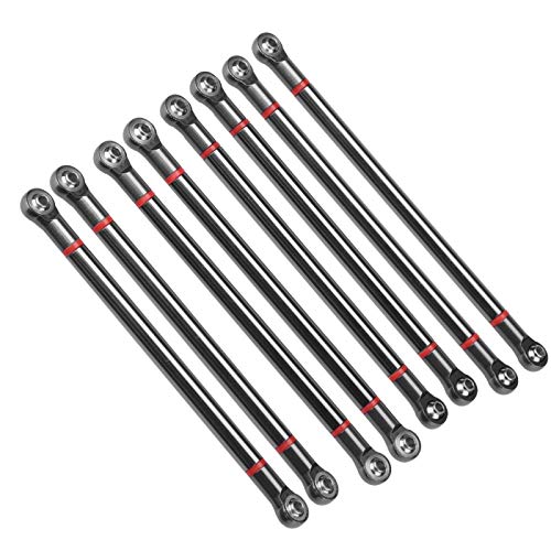 Voluxe Verbindungsstange, 8-teilige RC-Verbindungsstange, RC-Zubehör für SCX10 im Maßstab 1:10 mit 313 mm Radstand, RC-Auto, Spielzeugauto(Blau Schwarz) von VINGVO