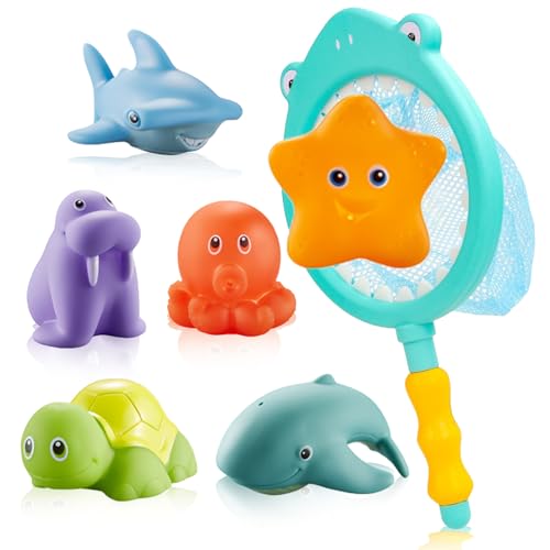 VINSPIRE Baby-Badespielzeug-Set ohne Loch, 6 Stück, schwimmendes Ozean-Tier-Quetschspielzeug, Meerestier-Badespielzeug für 1–4 Jahre, Baby-Badewanne, Wasserspielzeug für Kleinkinder, Pool-Spielzeug VINSPIRE Baby-Badespielzeug-Set ohne Loch, 6 Stück, schwimmendes Ozean-Tier-Quetschspielzeug, Meerestier-Badespielzeug für 1–4 Jahre, Baby-Badewanne, Wasserspielzeug für Kleinkinder, Pool-Spielzeug von VINSPIRE
