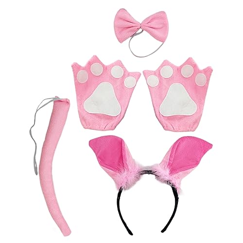 VINTORKY 1 Satz Satz Stirnband Und lustig für halloween costume halloween kleidung kinderkleidung schweinekopf tails Haarband Performance-Kostümzubehör -Cosplay Stoff Rosa von VINTORKY