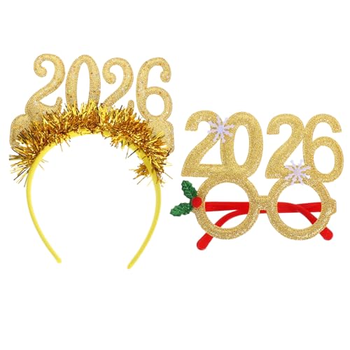 VINTORKY 1 Set Neujahrs-stirnbandbrille: 2026 Partybrille, Haarspange, Fotoautomaten-requisiten – Feiertagspartys, Festliches Mottoparty-zubehör VINTORKY 1 Set Neujahrs-stirnbandbrille: 2026 Partybrille, Haarspange, Fotoautomaten-requisiten – Feiertagspartys, Festliches Mottoparty-zubehör von VINTORKY