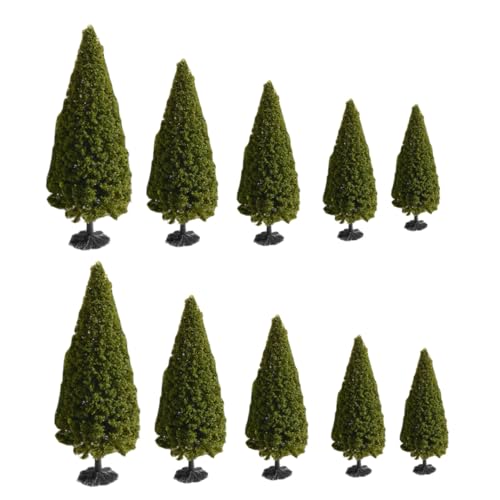 VINTORKY 10 Stück Teiliges Miniatur Kiefernbaum Modelle Langlebige Kunststoff Landschaftsbäume in Verschiedenen Leichte Naturgetreue Dekoration für DIY Sandtisch und Modellbau von VINTORKY