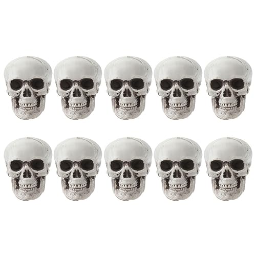 VINTORKY 10st -Requisiten Geist Kessel Gesicht Halloween Schlag Zombie Maske Skelett Bastelset Basteln Simulierter Schädel Künstliche Schädelverzierung Partyzubehör Plastik von VINTORKY