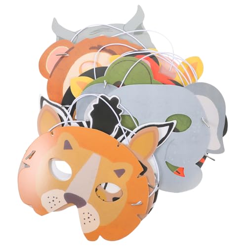 VINTORKY 12St Dschungeltiermaske the hallow halloween lolxmas Tiermasken aus Papier Tiermasken für Kinder schmücken Party-Maske tierische Papiermaske Karikatur Requisiten Gesichtsmaske von VINTORKY