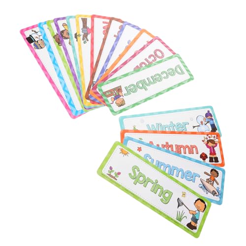 VINTORKY 16 Stück Teiliges Englisch Flashcard Set für Monats und Jahreszeitenbegriffen Wiederverwendbare Lernkarten für Kindergarten und Klassenzimmer Lernhilfe zur Sprachförderung VINTORKY 16 Stück Teiliges Englisch Flashcard Set für Monats und Jahreszeitenbegriffen Wiederverwendbare Lernkarten für Kindergarten und Klassenzimmer Lernhilfe zur Sprachförderung von VINTORKY