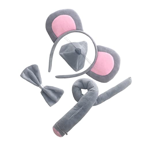 VINTORKY 1Satz Mäusekostüm Set Teiliges Set Mit Mausohren Haarreif Mausnase Und Dekorativer Fliege Für Karneval Halloween Und Cosplay Feste von VINTORKY