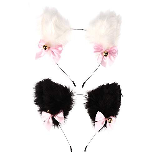 VINTORKY 2 Stück Plüsch Katzenohren Haarreif mit Glocken Furry Performance Kopfbedeckung für Partys und Cosplay für und Mädchen VINTORKY 2 Stück Plüsch Katzenohren Haarreif mit Glocken Furry Performance Kopfbedeckung für Partys und Cosplay für und Mädchen von VINTORKY