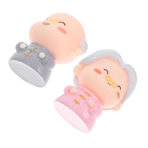 VINTORKY 2 Stück Romantische Teilig Tortenfigur Großeltern aus Resin Liebevolle Hochzeitstorten Dekoration Langlebige Geburtstag Cake Topper Geschenkidee für Oma und Opa Vielseitig von VINTORKY