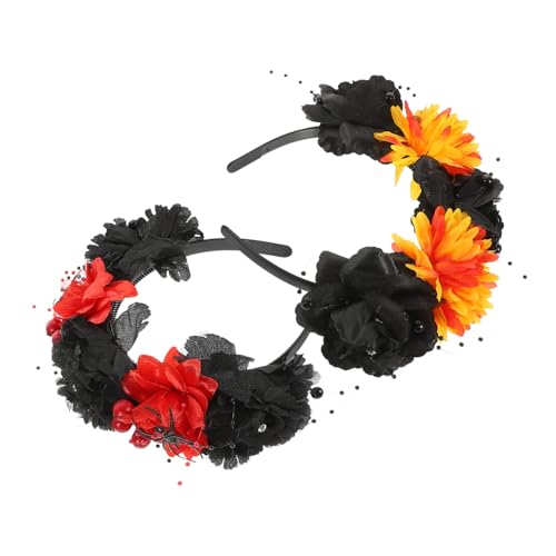 VINTORKY 2 Stücke Frauen Haar Blume Mode Parteien Zubehör Stirnband Kopfschmuck Bänder Band Premium Halloween Für Rose von VINTORKY