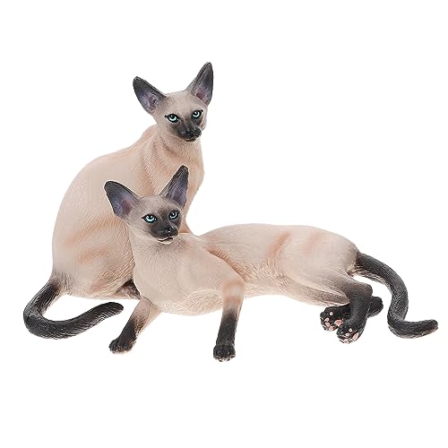 VINTORKY 2St Simulationstiermodell Animal Toys Tier Tiermodell für Kunststofftier tierische bescherung künstliches Katzenmodell kleine Katzendekoration Katzenfigur Plastik von VINTORKY