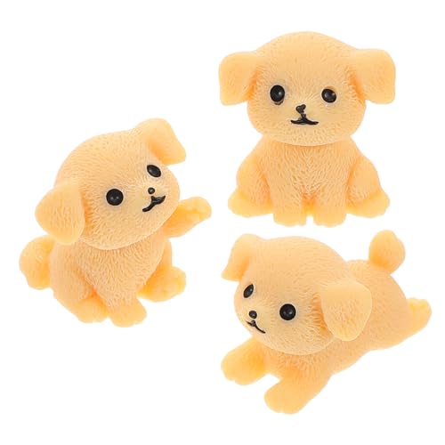 VINTORKY 3 Stück Niedliche Hundedekoration für Auto Armaturenbrett Realistische Retriever Figuren aus Resin für Fahrzeuginterieur Kreativ und Charmant für Zuhause und Büro von VINTORKY