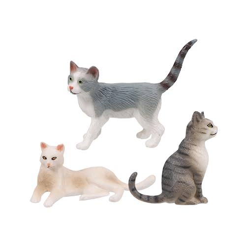 VINTORKY 3 Stücke Realistische Katze Figuren Für Kinder Kinder Katze Spielzeug Miniatur Katze Dekorationen VINTORKY 3 Stücke Realistische Katze Figuren Für Kinder Kinder Katze Spielzeug Miniatur Katze Dekorationen von VINTORKY