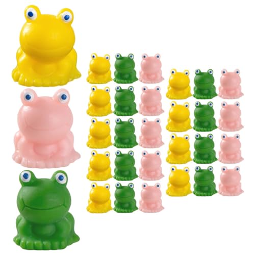 VINTORKY 30 Stück Teiliges Mini Frosch figurenset aus Harz Matte Kleine Froschdeko für Mikro landschaften Realistische Gartendekoration für Wohn Arbeitsbereiche Bunte Farben Vielseitig von VINTORKY