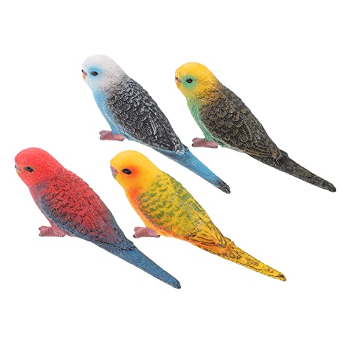 VINTORKY 4er-Pack Lebensechte Papageienfiguren Realistische Vogelmodelle für Die Gartendekoration von VINTORKY