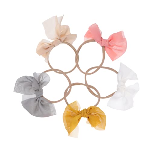 VINTORKY 5Stücke Teiliges Chiffon Haarband mit Schleife für Mädchen Elastische Haarschmuck für Niedliches für Geburtstagsfeiern und Besondere von VINTORKY