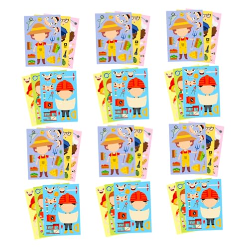 VINTORKY 6 Sätze Berufspuzzle Sticker für Kreatives DIY Dress Up mit Verschiedenen Berufen Fördert Feinmotorik Problemlösung und Teamwork bei Spiel und Lernen VINTORKY 6 Sätze Berufspuzzle Sticker für Kreatives DIY Dress Up mit Verschiedenen Berufen Fördert Feinmotorik Problemlösung und Teamwork bei Spiel und Lernen von VINTORKY