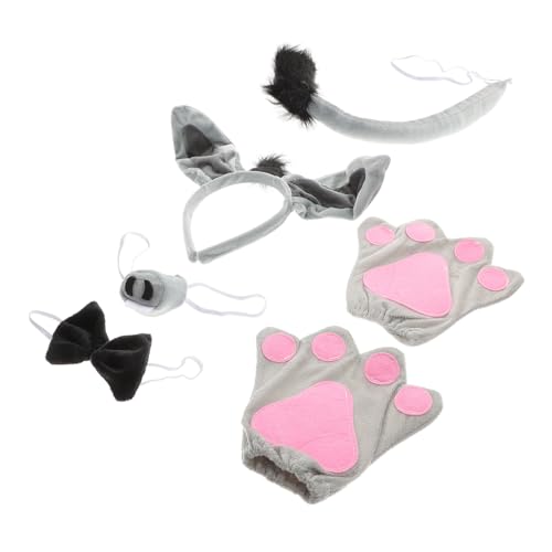 VINTORKY 6 Stück Teiliges Esel Kostüm mit Kopfband Fliege Nase und Handschuhen für Bequemes Halloween Tierkostüm für Karneval Cosplay und Geburtstagspartys VINTORKY 6 Stück Teiliges Esel Kostüm mit Kopfband Fliege Nase und Handschuhen für Bequemes Halloween Tierkostüm für Karneval Cosplay und Geburtstagspartys von VINTORKY