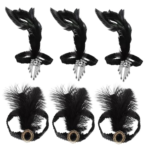 VINTORKY 6 Stück Teiliges Kostüm Haarband mit Federn und Perlen für Karneval und Feste Gemütlich und Kreativ für VINTORKY 6 Stück Teiliges Kostüm Haarband mit Federn und Perlen für Karneval und Feste Gemütlich und Kreativ für von VINTORKY