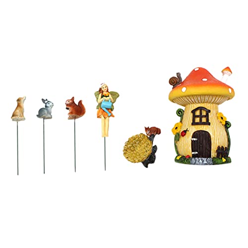 VINTORKY 6stücke Teiliges Resin-fee Und Blumenornamenten Für Miniatur-landschaftsdekoration Für Garten Schreibtisch Und Kreative Projekte von VINTORKY