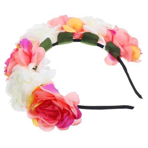 VINTORKY Cloth Flower Hair Hoop mit Bunten Rosen Leichtes Festival Haarschmuck für Weihnachten Karneval und Party Dekoratives Stirnband für Frauen und Cosplay VINTORKY Cloth Flower Hair Hoop mit Bunten Rosen Leichtes Festival Haarschmuck für Weihnachten Karneval und Party Dekoratives Stirnband für Frauen und Cosplay von VINTORKY