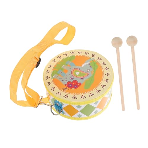 VINTORKY Doppelseitige Handtrommel Für Kinder, Musikspielzeug, Trommel Mit Gurt Und Schlägeln, Schlaginstrument, Musikspielzeug Für Den Kindergarten, Musikunterricht, Elefant von VINTORKY