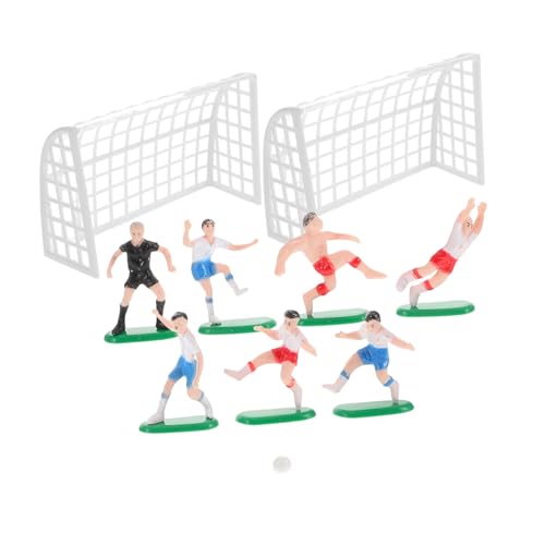 VINTORKY Fußball Spieler Figuren aus Robustem Kunststoff Detailreiche Miniatur fußballplatz Deko für Geburtstagsfeiern Authentische Sport Mottoparty Tortendekoration von VINTORKY