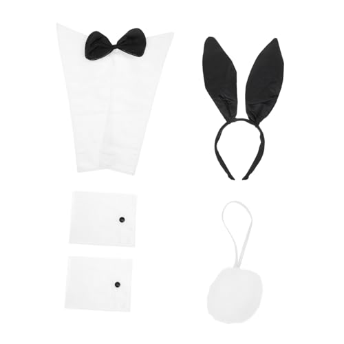 VINTORKY Hasenkostüm Zubehör Set Bunny Ohr Haarreif Fliege Manschetten für Erwachsene Strapazierfähiges Komfortables Cosplay Party Karneval Accessoire VINTORKY Hasenkostüm Zubehör Set Bunny Ohr Haarreif Fliege Manschetten für Erwachsene Strapazierfähiges Komfortables Cosplay Party Karneval Accessoire von VINTORKY