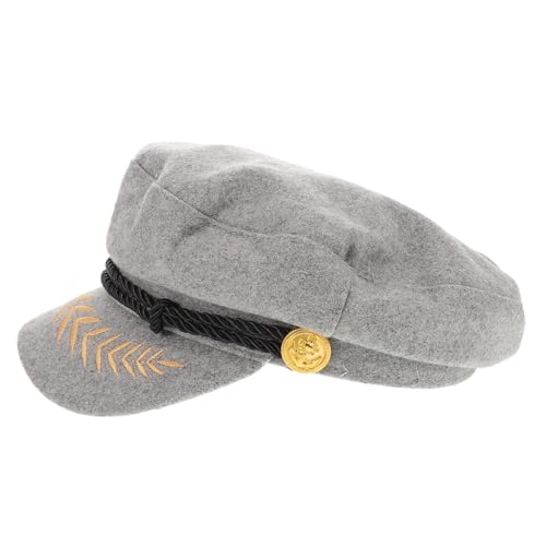 VINTORKY Kapitänsmütze mit Gestickter Krone Vintage Flachkappe für Herren und Damen für Segelboote Karneval und Kostümpartys UV Schutz für Outdoor Aktivitäten VINTORKY Kapitänsmütze mit Gestickter Krone Vintage Flachkappe für Herren und Damen für Segelboote Karneval und Kostümpartys UV Schutz für Outdoor Aktivitäten von VINTORKY