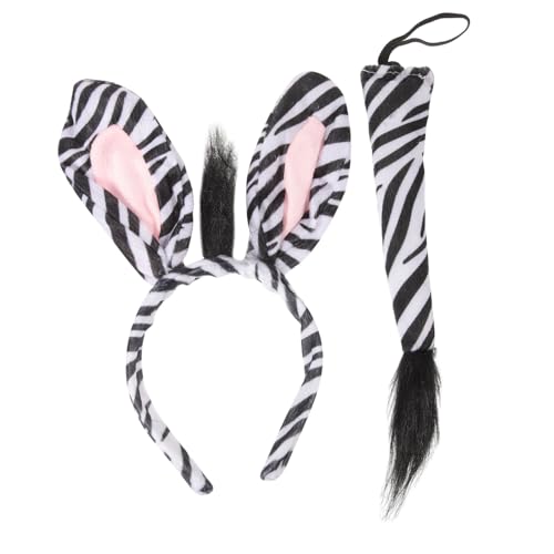 VINTORKY Lustiges Zebra Haarreif Set mit Weichen Ohren und Tierkostüm Zubehör für Karneval Verkleidung Halloween Party Cosplay VINTORKY Lustiges Zebra Haarreif Set mit Weichen Ohren und Tierkostüm Zubehör für Karneval Verkleidung Halloween Party Cosplay von VINTORKY