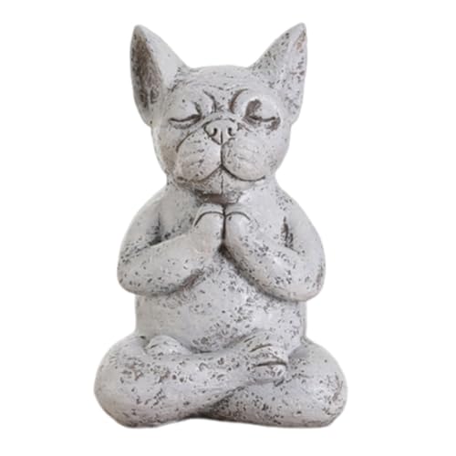 VINTORKY Realistische Harz Meditation Welpen Ornament Garten Decor Outdoor Statue von VINTORKY