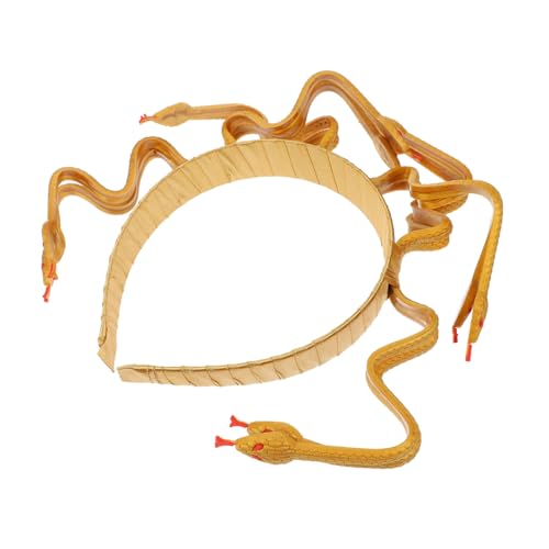 VINTORKY Medusa Schlangen Kopfschmuck Leichtes Stirnband für Halloween Party Cosplay Karneval Fasching Damenschmuck Goldfarben Einzigartiges Festivalaccessoire von VINTORKY