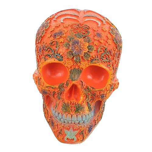 VINTORKY Schädelschnitzerei Maske Kostüm Halloween-skelettschädel Gesicht Geist Farben Halloween- -Dekoration Partyschädeldekorationen Gruselige Halloween-Requisiten Harz von VINTORKY