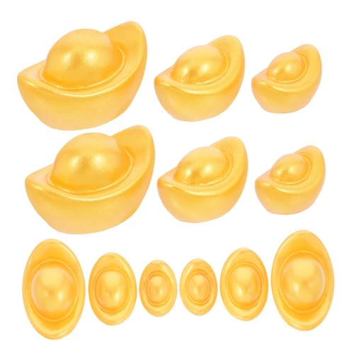 VINTORKY Winzige Miniatur-chinesische Glück Harz Golden Ingot Ornamente Für Feng Shui Home Office VINTORKY Winzige Miniatur-chinesische Glück Harz Golden Ingot Ornamente Für Feng Shui Home Office von VINTORKY
