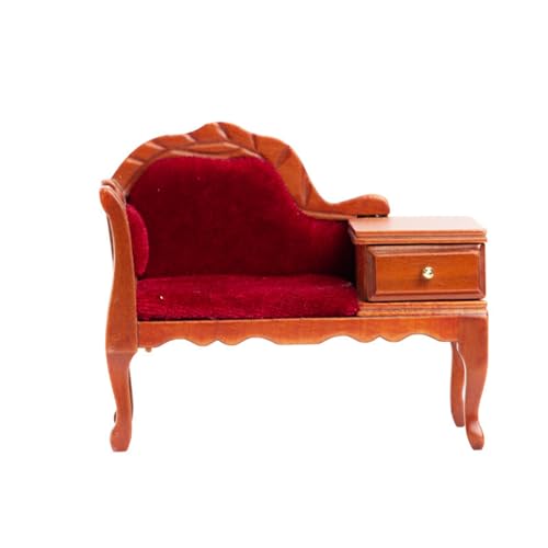 VIONNPPT 1/12 Miniatur Puppenhaus Vintage Sofa aus Holz mit Schubladen, Couch Möbel für Puppenhaus Home Decor, Desktop-Ornament für Kinder Erwachsene Geschenke VIONNPPT 1/12 Miniatur Puppenhaus Vintage Sofa aus Holz mit Schubladen, Couch Möbel für Puppenhaus Home Decor, Desktop-Ornament für Kinder Erwachsene Geschenke von VIONNPPT