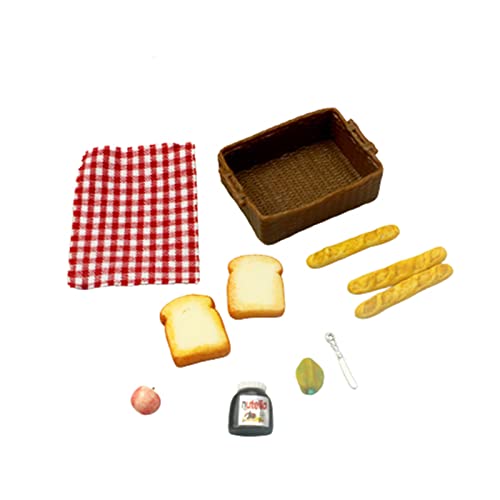 VIONNPPT 1:12 Miniatur Brotkorb, Puppenhaus Simulation Küche Lebensmittel Modell Zubehör, Mini Spielhaus Kochen Spielzeug für Kinde (Brot) von VIONNPPT