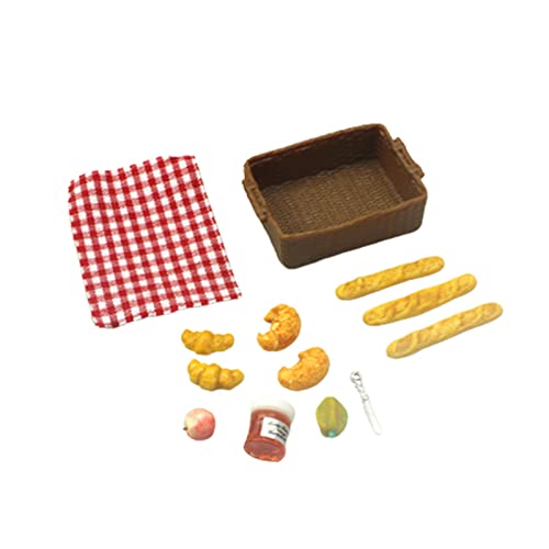 VIONNPPT 1:12 Miniatur Brotkorb, Puppenhaus Simulation Küche Lebensmittel Modell Zubehör, Mini Spielhaus Kochen Spielzeug für Kinde (Croissant) von VIONNPPT