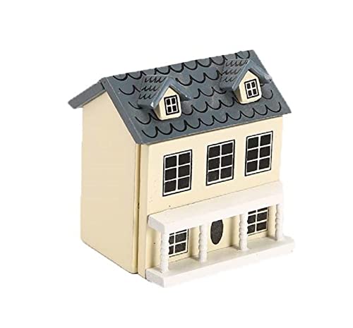 VIONNPPT 1:12 Puppenhaus 3D Öffnen können Miniatur Hütte aus Holz, Süße Möbel Mini Desktop Ornament, DIY Handwerk Kunst Geschenke für Kinder und Erwachsene (Hellgelb) von VIONNPPT