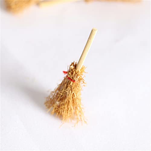 VIONNPPT 1:12 Puppenhaus Zubehör Miniatur Mini Ornamente für Desktop, Outdoor, Garten Dekoration, DIY Simulation Geschenk Kind Erwachsener (Besen) von VIONNPPT