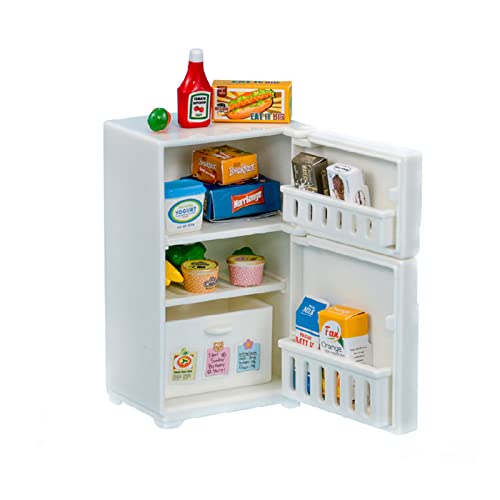 VIONNPPT 16 Pcs/Set 1: 12 Puppenhaus Miniatur Weiß Kühlschrank Küche Möbel, Mini-Gemüse-Obst-Milch, DIY Essenmodell Spielzeug Zubehör für Erwachsene und Kinder von VIONNPPT