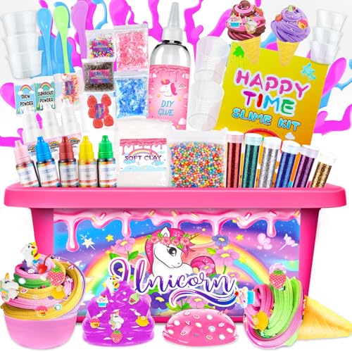 VIPNAJI Schleim Set Zum Selber Machen, Geschenke für Mädchen, Slime Kit Für Mädchen Kristallschleim, Glitzerschleim, Einhorn-Schleim, Slime Set für Kinder, Fluffy Slime, Schleim Selber Machen Set VIPNAJI Schleim Set Zum Selber Machen, Geschenke für Mädchen, Slime Kit Für Mädchen Kristallschleim, Glitzerschleim, Einhorn-Schleim, Slime Set für Kinder, Fluffy Slime, Schleim Selber Machen Set von VIPNAJI