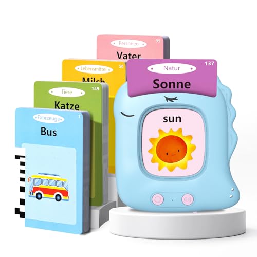 Sprechende Lernkarten Deutsch Sprechende Lernkarten Kinderspielzeug Ab 2 3 4 5 6 Jahre Sprachförderung Für Kinder Für Jungen Mädchen 112 Blätter 224 Wörter Lernspielzeug Deutsch Lernen(Blau) von VISATOR