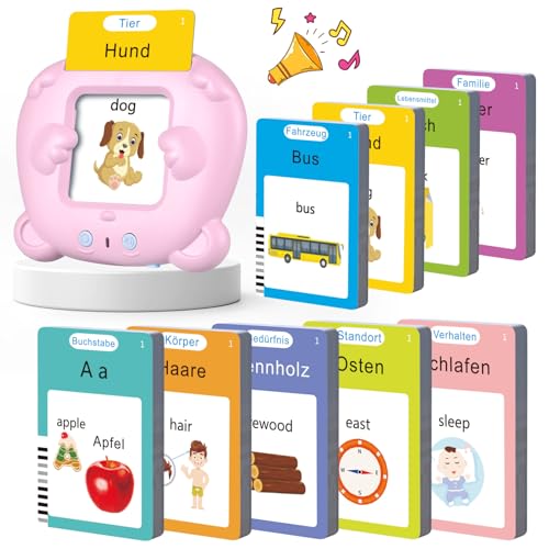 Sprechende Lernkarten Kinderspielzeug 510 Wörter Ab 2 3 4 5 6 Jahre Lernspiele Für Autismus Lernspielzeug Deutsch Lernen Für Kinder Vorschulkinder Geschenk Für Jungen Mädchen 2-4 Jahre(Rosa) von VISATOR